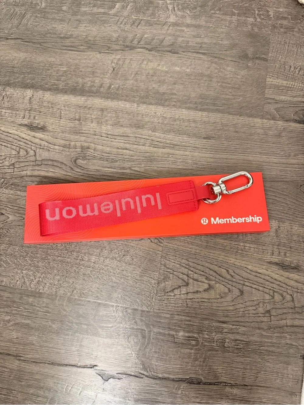 lululemon athletica Red Membership Key Loop with Silver Clip BRAND NEW